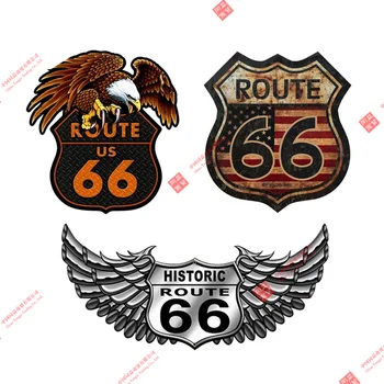Творчески Ретро Стикери за автомобили Route 66, Етикети за Състезания и каски, Висококачествени Стикери за мотори, Китари, Пиана, Лаптоп, Винилови стикери от PVC