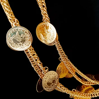 Турска Монета Висулка Със Златно Покритие Кюрдски Сватбени Декорации На Сватбени Подаръци Безплатна Доставка На Стоки Моята Поръчка Колиета За Жени Мода