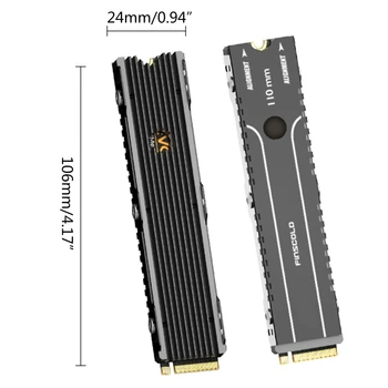 Ултра-тънък алуминиев NVME M. 2 22110 NGFF SSD твърд диск Радиатор Настолен Твърд Диск Специален PCI-E NVME Радиатор 24BB
