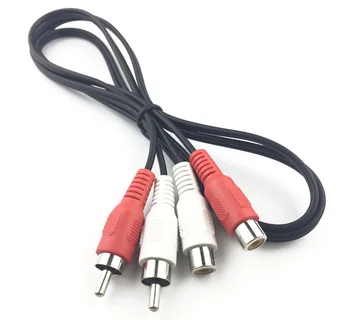 Универсален конектор RCA Male to Female 2RCA Video Line аудио кабел AV Audio Box Дължина на Съединителя на Адаптера 1 м