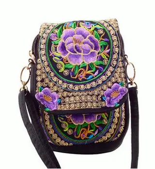 Универсални женски реколта чанти!Горещи Дамска чанта за пазаруване с бродерия / чанта за грим, Модни дамски чанти през рамо и с чанта през рамо