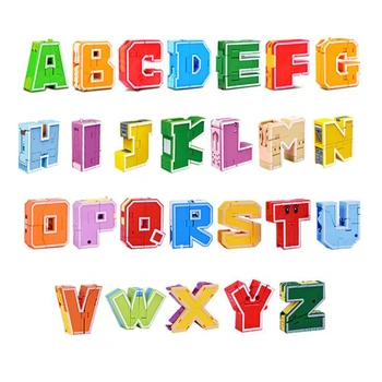 Уроци 26 буквите на думата деформируемая комбинация робот писмо играчки за деца, за да научите играчки