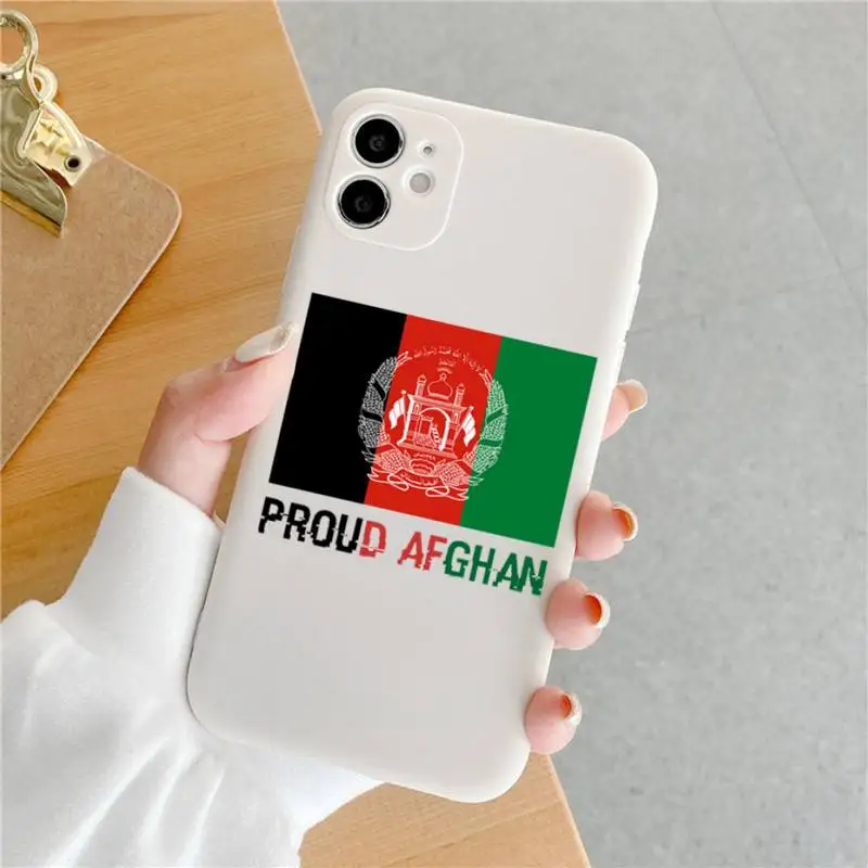 Афганистанският Знаме на Афганистан Калъф За Телефон Карамел Цвят за iPhone 6 7 8 11 12 13 s mini pro X XR XS MAX Plus Изображение 2