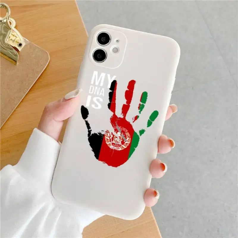Афганистанският Знаме на Афганистан Калъф За Телефон Карамел Цвят за iPhone 6 7 8 11 12 13 s mini pro X XR XS MAX Plus Изображение 3