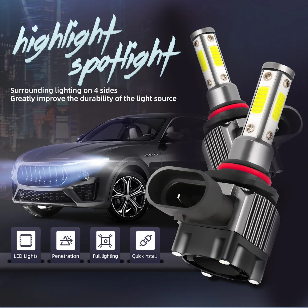 Безжичен Директен Висок 360 лумена Led H7 H11 H15 Фар H4 4 Страни S2 УДАР авто LED Светлини лампи за мотоциклети автомобили Изображение 0