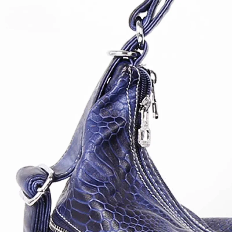 Брандираната дамска чанта Angelkiss от змийска кожа, чанта-тоут, наплечная чанта с две отделения и няколко джоба, с регулируема дълга каишка Изображение 1