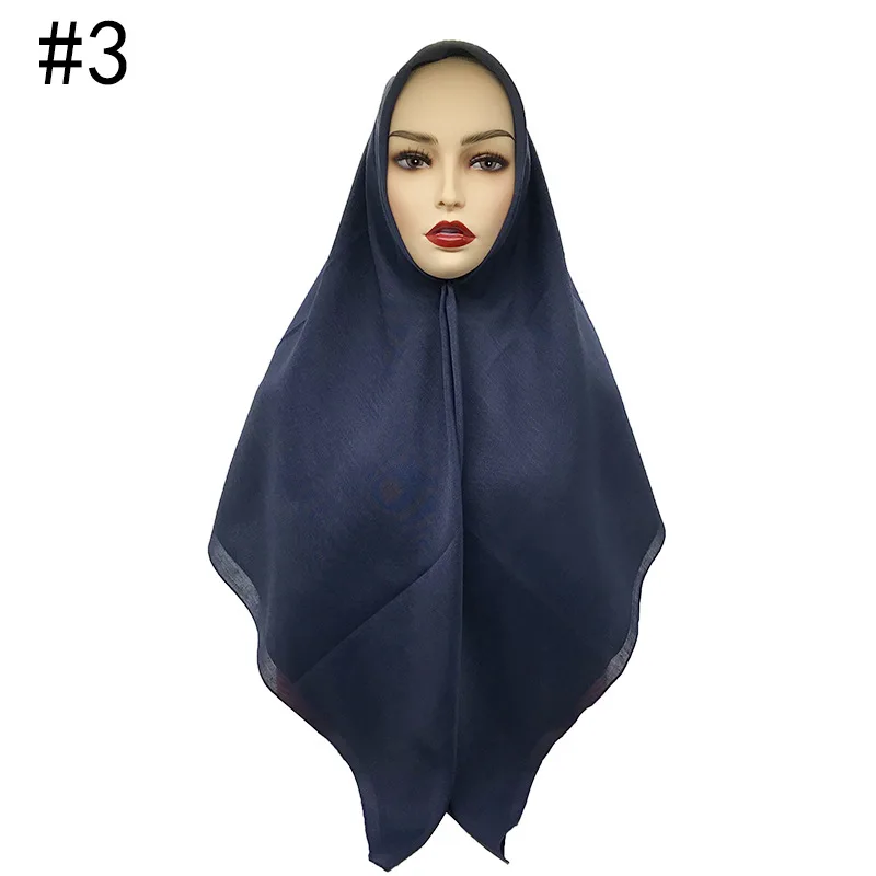 Високо качество на Малайзия Женски Шал-Хиджаб, Обикновен Памук Шал Оверсайз, Квадратен Шал, Мюсюлмански Шалове и Тайна, Hijabs, Шалове, Femme Изображение 5