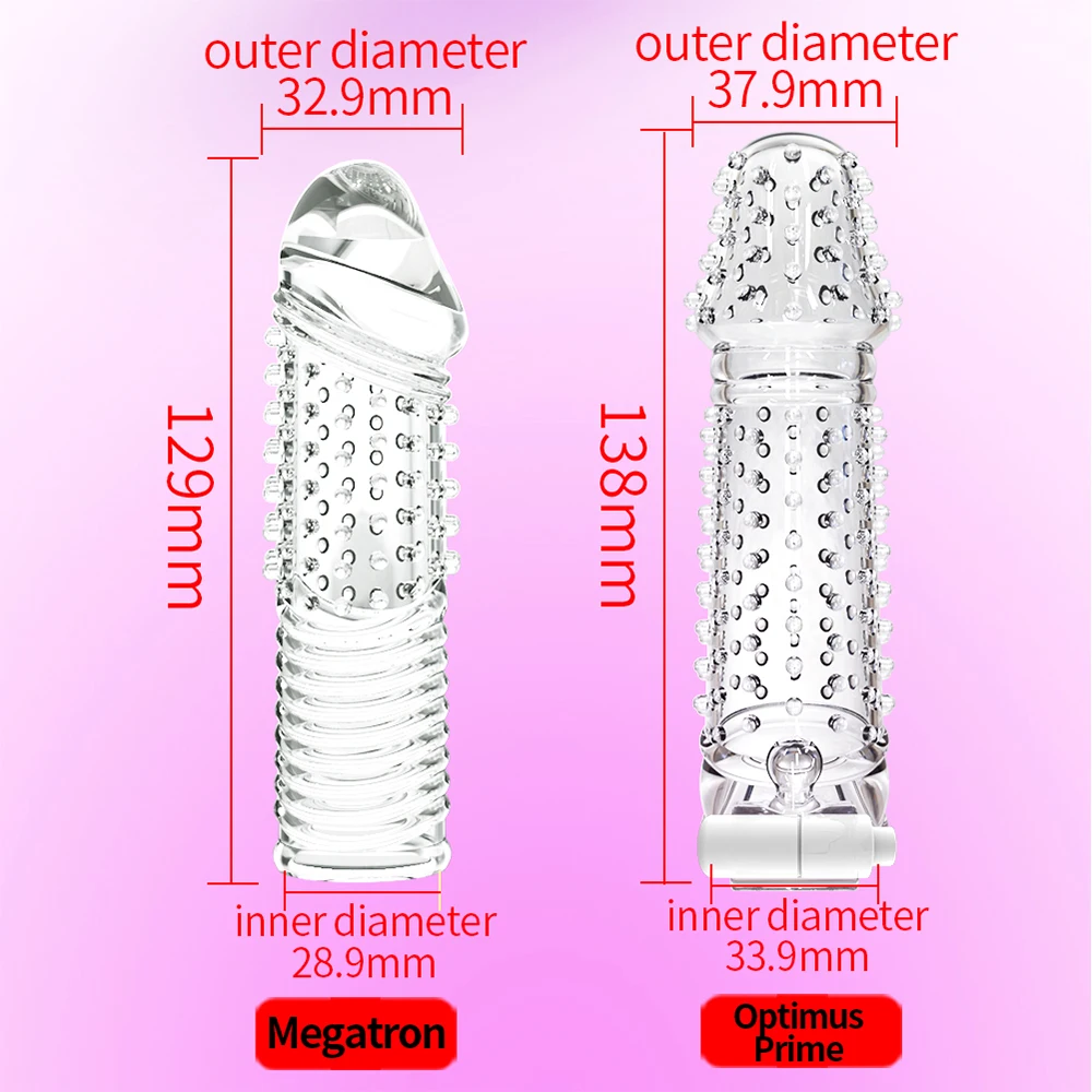 За възрастни Секс-играчка пенис, вибриращи презервативи за мъже за многократна употреба презервативи разширяване на петел вибратор с пълно покриване на пенис ръкав секс играчки за двойки Изображение 2