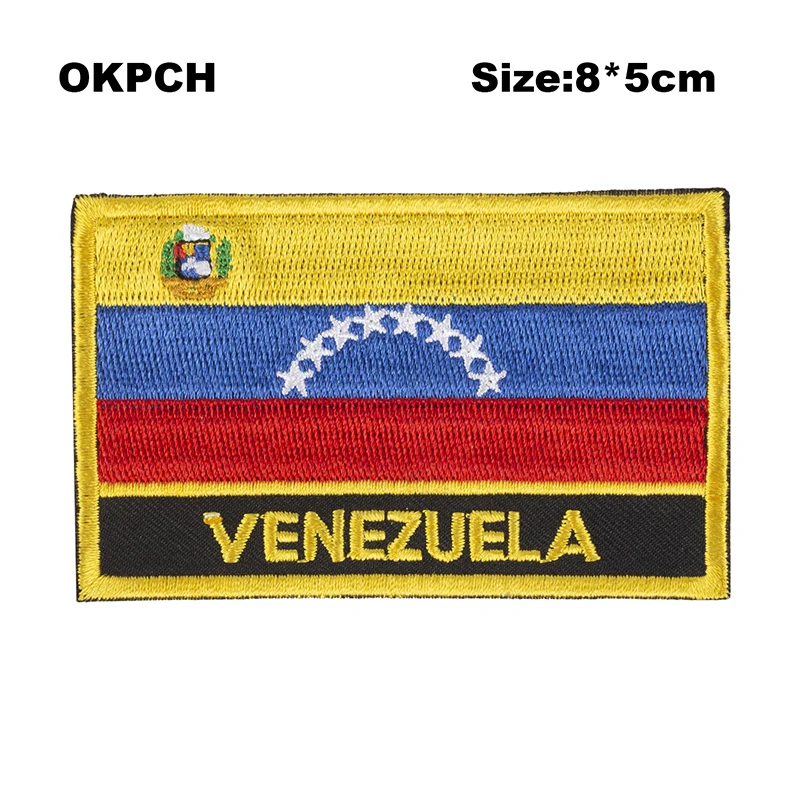 Ленти за хартата на Венецуела, тъканно нашивка с бродерия, ивици iorn, ленти за дрехи с цветен модел PT0183-R Изображение 0