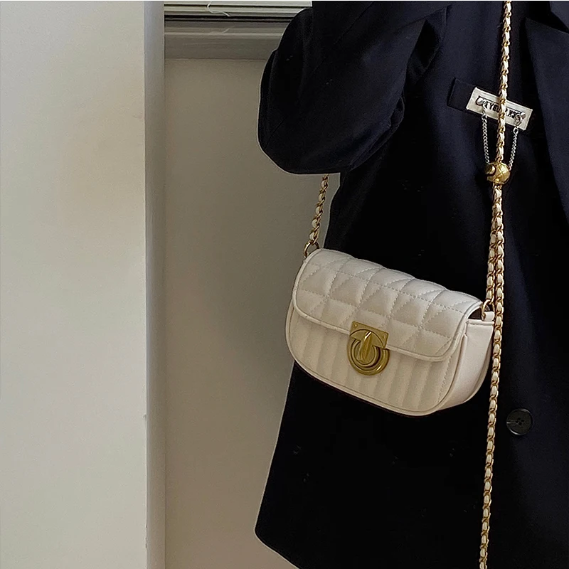 луксозна дизайнерска чанта 2022, Нишевый дизайн, нова дамска чанта с веригата под формата на диамант, малка чанта през рамо, малка квадратна чанта Изображение 1