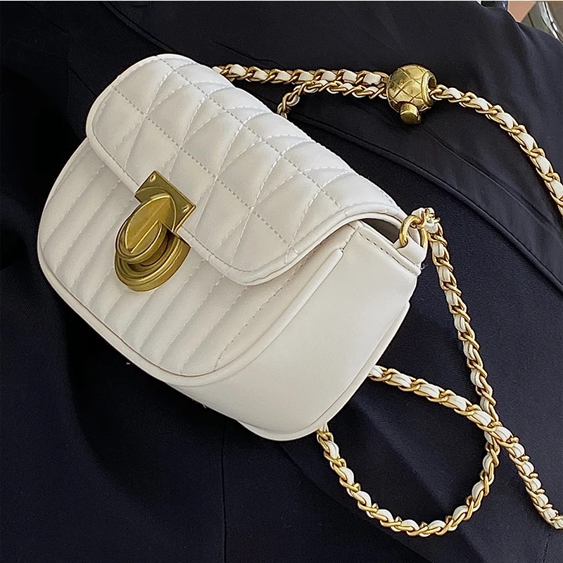 луксозна дизайнерска чанта 2022, Нишевый дизайн, нова дамска чанта с веригата под формата на диамант, малка чанта през рамо, малка квадратна чанта Изображение 4