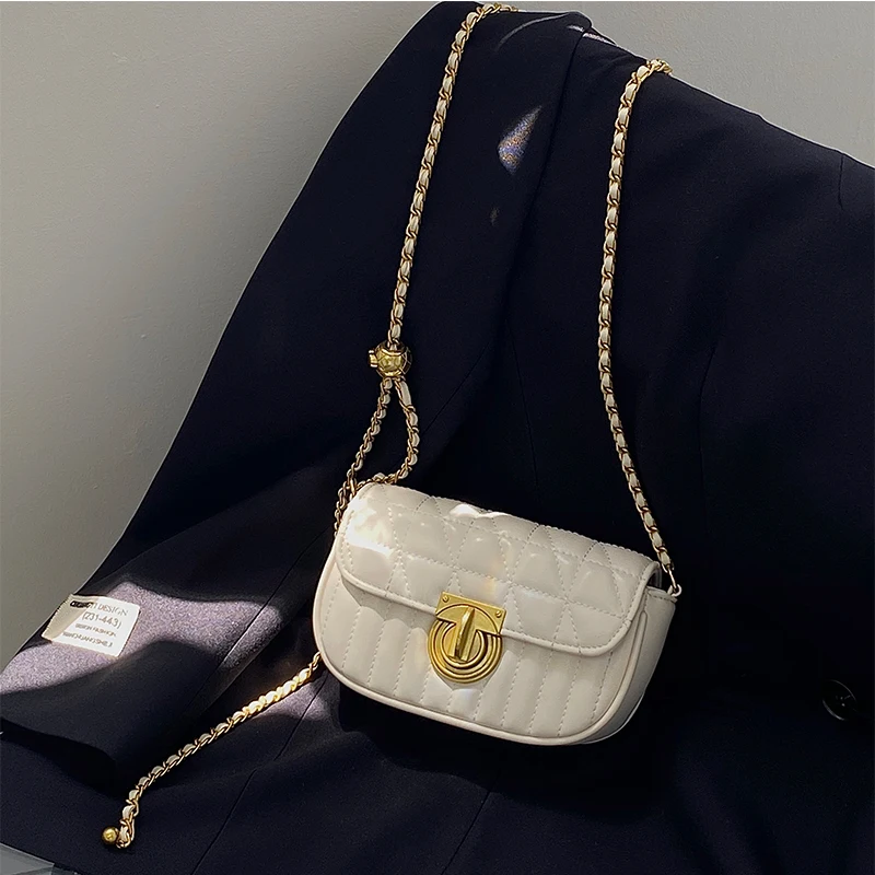 луксозна дизайнерска чанта 2022, Нишевый дизайн, нова дамска чанта с веригата под формата на диамант, малка чанта през рамо, малка квадратна чанта Изображение 5