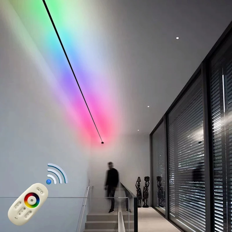 Минималистичен Линейна Лампа Skyline LED RGB С Цветни Ивици, монтиран на стената Лампа за Дневна, Фон, Художествена Линия, Декор, Стенни лампи, Лампа Изображение 0