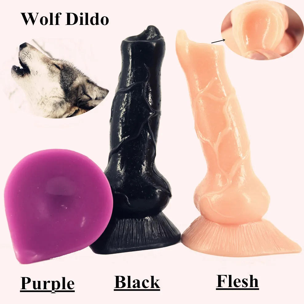 Нов Дизайн на домашен любимец вълк вибратор кученце вибратор реалистичен пенис и упорит член на изкуствена анален накрайник мастурбация възрастни секс играчки за жени Изображение 0