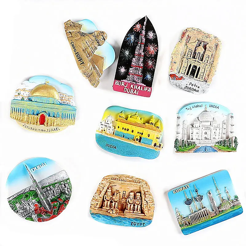 Сувенири на световния туризъм магнити за хладилник стикери за хладилник Египетска пирамида Индия, Дубай, Израел Бали Кувейт за събиране на подаръци Изображение 0