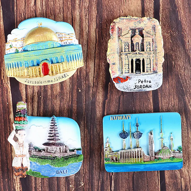 Сувенири на световния туризъм магнити за хладилник стикери за хладилник Египетска пирамида Индия, Дубай, Израел Бали Кувейт за събиране на подаръци Изображение 5