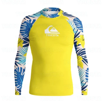 Защита От Акне Сърф и Бански костюми с UV Защита От Слънцето Основни Кожи Облекло За Сърф на Плажа Гмуркане Тениски За плуване Рашгарды Бански Костюм